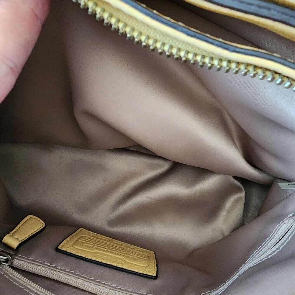 Coach Madison Kara Handbag Canary Yellow Pebbled  Leather  M1220-22262 - Picture 12 of 16